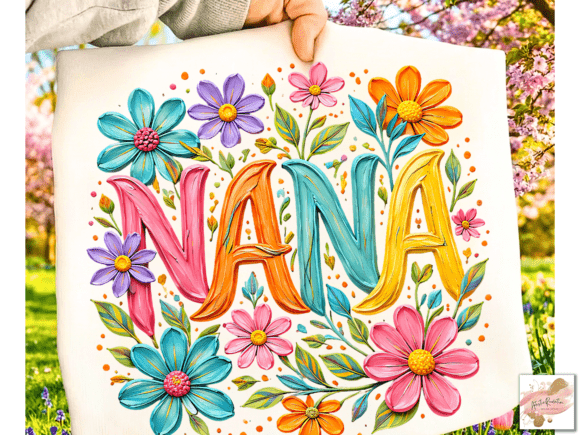 Floral Nana PNG: Elevate Your Designs with Brushstroke Charm