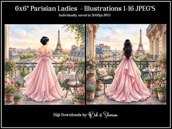 Parisian Ladies Illustrations: Elevate Your Design Projects