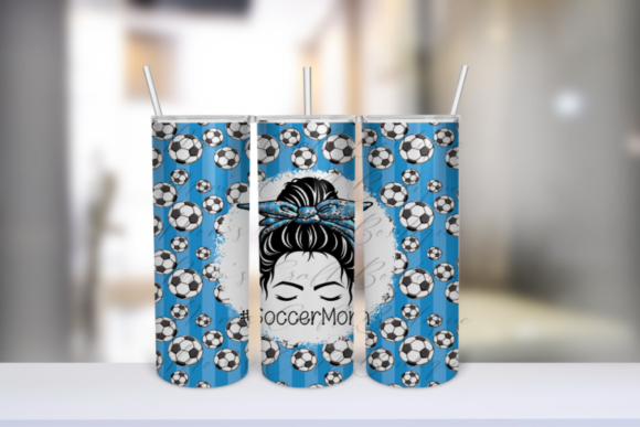Soccer Mom Messy Bun Tumbler PNG: Design for Your Machine