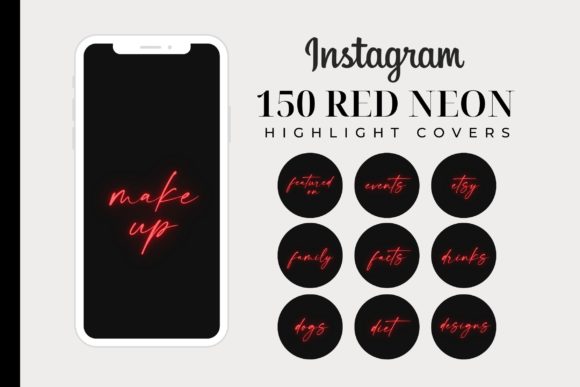 Transform Your Instagram With 150 Neon Red Highlight Covers